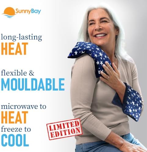 SunnyBay Heating Pad, Neck and Shoulder Wrap, 6x11 inch, Blue Star