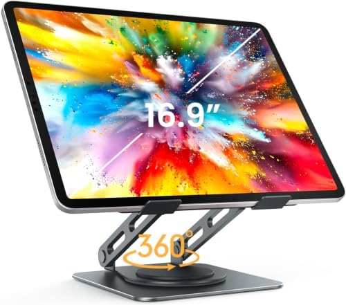 LOXP Heavy-Duty Base for iPad Stand, Adjustable Portable Monitor Stand Gray