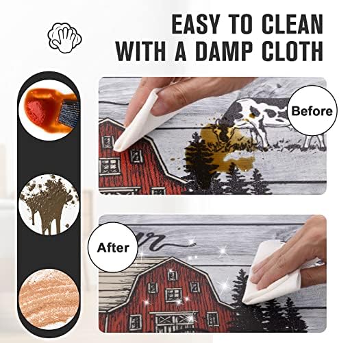 Carvapet 2 Piece Kitchen Mats Set for Floor 17x27+17x47 Anti Fatigue Plaid