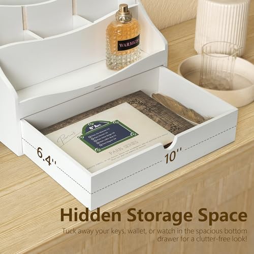 Rebee Vision Mail Organizer for Desk with 4-Slot for Letter, White