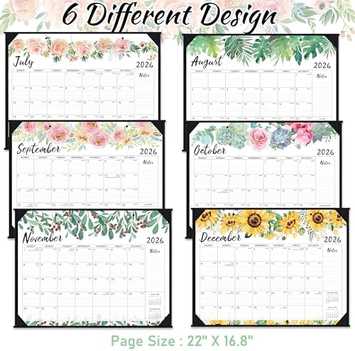 Desk Calendar 2026-2027 - Jul 2026 - Dec 2027, 18 Months Large Monthly Desk Calendar, 22" x 17", Desk Pad, Large Ruled Blocks, to-do List & Notes, Best Desk/Wall Calendar for Planning or Organizing