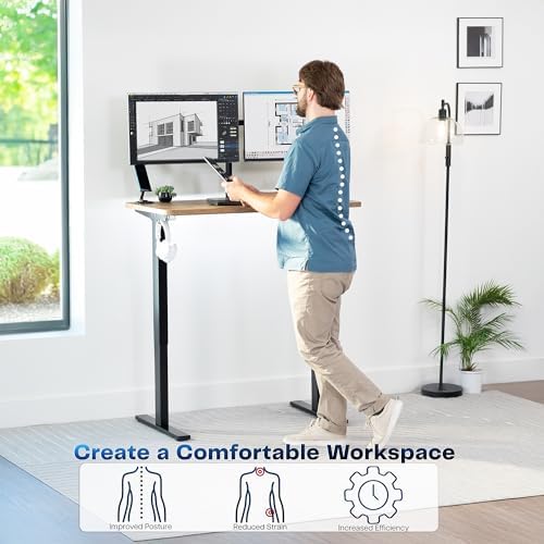 VIVO Reclaimed Wood 43 x 24 in Standing Desk, DESK-KIT-1B4P