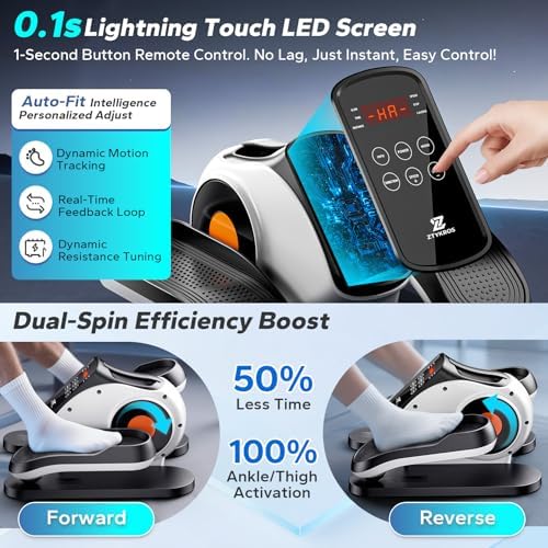 Under Desk Elliptical Machine, Ellipse Leg Exerciser As Seen On Tv While Sitting for Seniors, Pedal Exerciser with 15 Level Adjustable Resistance & 5 Auto Mode Fully Assembled Home Office