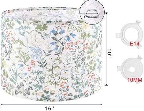 GO&SO Lamp Shades 1Pc,16" D x 10" H,Multicolored Floral,Large Lamp Shade