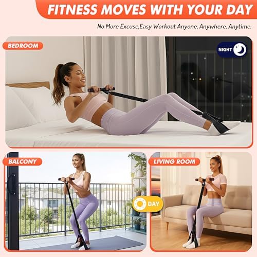 Pedal Resistance Band with Handle | Upgraded 55LBS Exercise Resistance Bands for Core, Abs, Legs, Glutes, Arms, Strength, Physical Therapy, Pilates, Sit Up Workout Equipment for Women Home Gym