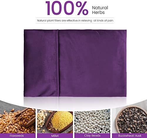 Microwave Heating Pad 8 * 12" Microwave Bean Bag Heating Pad for Neck and Shoulders, Moist Heat Pack Pillow Warm Compress for Knee, Muscles, Joints, Abdomen - Purple