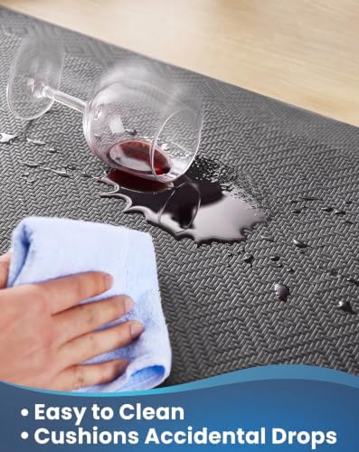 Ophanie Kitchen Mats for Floor,3/4 inch Thick,17x28 Anti Fatigue Cushioned Mat,Kitchen Rugs,Waterproof,Comfort Ergonomic Standing Mat for Office,Home,Sink with 99+ Pairs of Anti-Slip Bottom Ridges