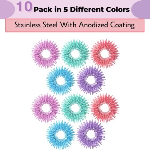 Mr. Pen- Spiky Sensory Rings, 10 Pack, Pastel Colors