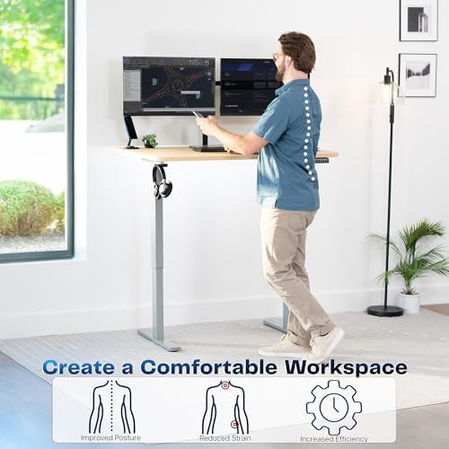 VIVO Light Wood 48 x 30 in Standing Desk, DESK-KIT-1G5C