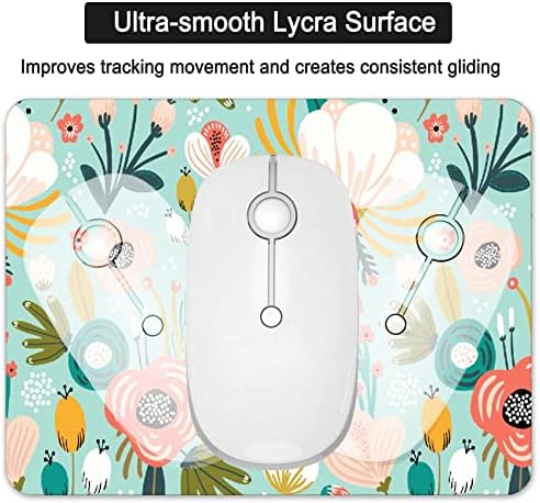 Small Mouse Pad, Mini Mouse Pad 6 X 8 Inch with Non-Slip Rubber Base for Keyboard Tray Laptops Wireless Mouse Home Office Travel, Washable & Portable (Cute Summer Flowers)
