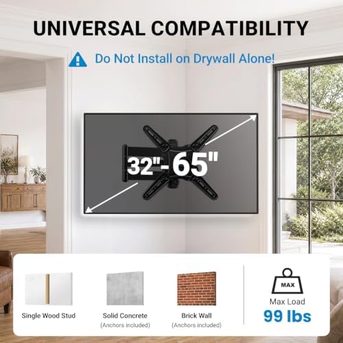 Pipishell 30" Long Arm TV Wall Mount for 32–65" TVs, Max VESA 400x400mm