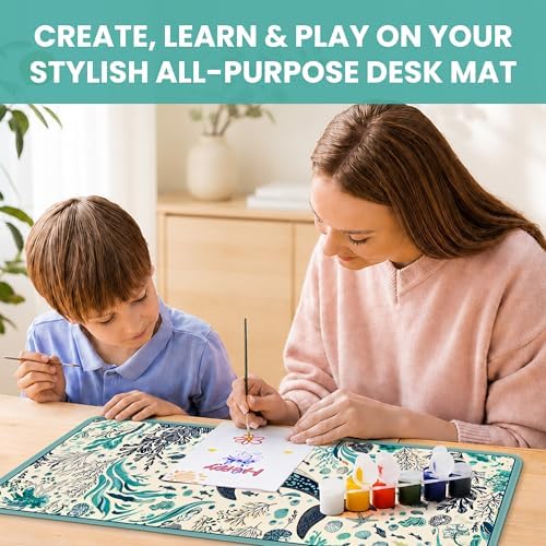 Aesthetic Desk Mat, Cute Drifting Whales Desk Pad Protector for Work & Decor, 31.5" x 11.8", Pretty Non-Slip Extended Mouse Pad for Office or Home