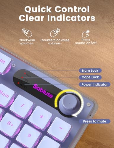 Wireless Keyboard and Mouse Combo - 9 Backlit Effects, Wrist Rest, Double-Shot Keycaps, Metal Panel, Long-Lasting Rechargeable, 2.4G Keyboard Mouse Set for Windows Mac PC Laptop – Sablute (Purple)