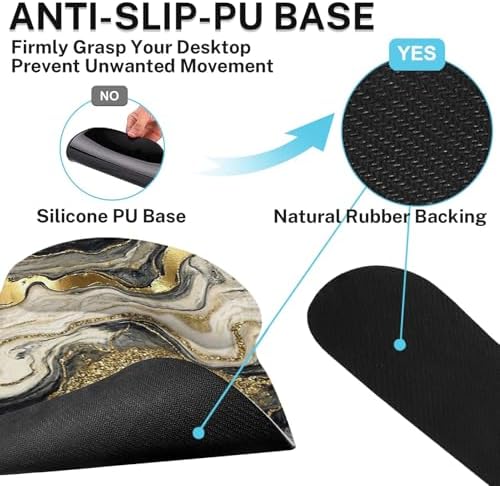 Britimes Ergonomic Mouse Pad Set with Wrist Rest, Black Gold Marble