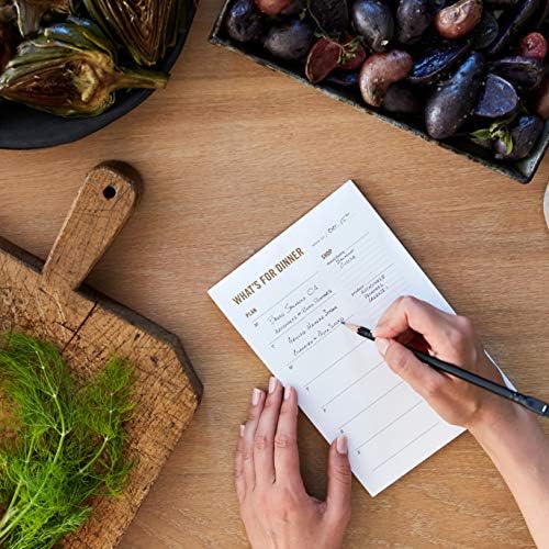 Meal Planning Notepad - What's for Dinner Weekly Meal Planner and Grocery List Magnet Pad with Tear-Off Shopping List - Family Dinner Menu for Fridge & Meal Prep - 6x9” - 50 Sheets (Pack of 2)