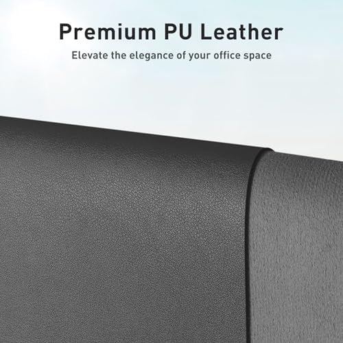Aothia Faux Leather Desk Mat - Non-Slip PU Leather Desk Blotter, Waterproof Writing Surface, Large Desk Pad for Office & Home (Grey, 55" x 24")