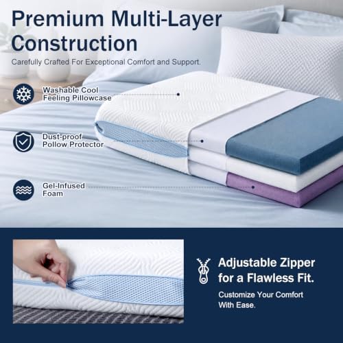 Adjustable Layered Memory Foam Pillow, Neck Support Pillow