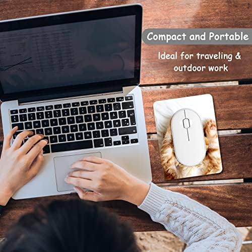 Dapesuom Small Mouse Pad, 6 x 8 Inch Thick Rubber Premium-Textured Non-Slip Portable & Washable Mini Mouse Mat for Women Men Wireless Laptops Keyboard Tray Gaming Work Computer Office Travel, Cute Cat