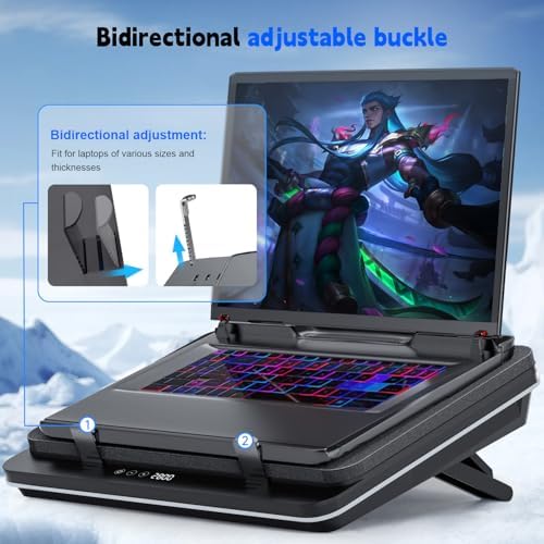 IETS GT600 Laptop Cooling Pad Equipped with Gigantic Turbo-Fan（5.5inch Diameter）,Sealed Foam for Rapid Cooling Gaming Laptop,14.1-19.3 inch Laptop Cooler with 3-Port USB Hub,Dust Filter,Touch Start