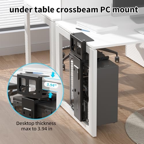 Pholiten Under Desk CPU Mount, 3.94" to 11.61" Wide