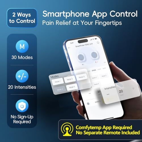Comfytemp 30 Modes Wireless TENS Unit Muscle Stimulator for Pain Relief
