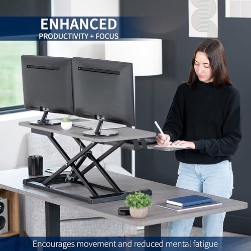 VIVO Dark Gray 36 in Standing Desk Converter, DESK-V036KG