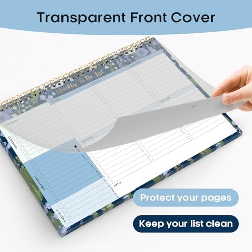 Taja Weekly To Do List Notepad, Undated Weekly Planner Pad, 8.5" x 11"