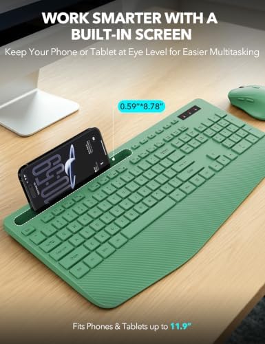 Wireless Keyboard and Mouse Combo, Full Size with Wrist Rest