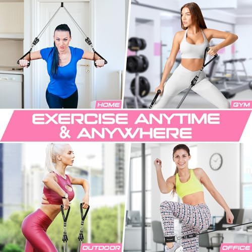 Resistance Bands with Handles, 5 Level Exercise Bands, 150LBS Workout Bands