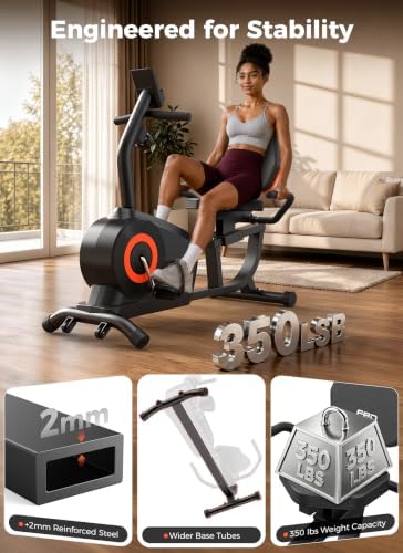 YOSUDA Recumbent Exercise Bike for Home，Magnetic Staionary Bike for Seniors