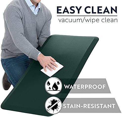 KANGAROO Cushioned Anti Fatigue Kitchen Mats for Floor, 20x39 Hunter Green | Reduce Foot, Knee, Back Pressure, 3/4 Inch Thick Ergonomic Mat, Waterproof Comfort Rug for Sink, Standing Desk, Store Floors
