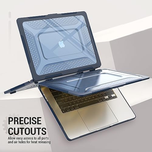 SEYMAC stock Case for MacBook Air 15 inch, Shock-Absorbing Protection with Folding Stand &Mouse Pad Case for MacBook Air 15 inch, Blue