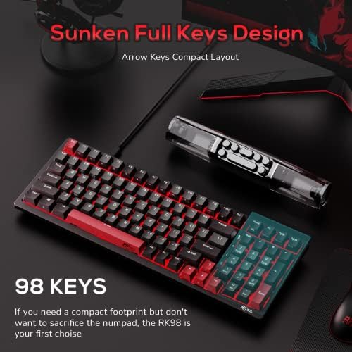 RK ROYAL KLUDGE RK98 Wireless Mechanical Keyboard, 3750mAh, 96% Layout
