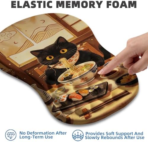 Ergonomic Mouse Pad with Wrist Rest, Memory Foam Wrist Support,Massage Bump