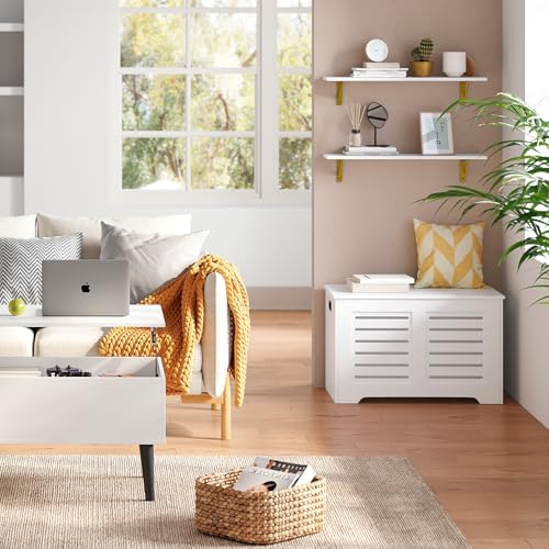 DINZI LVJ Long Wall Shelves, 31.5Inch Wooden Wall Mounted Shelves, Set of 4