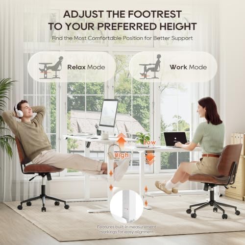 MALOL 56" x 24" Electric Standing Desk with Adjustable Footrest, White