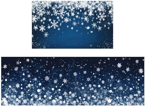 Kitchen Mats for Floor, 2PCS Waterproof Cushioned Non-Slip Anti Fatigue Rugs for Kitchen,Washable Comfort Absorbent Kitchen Mat Set for Laundry Sink Office Farmhouse Home