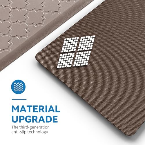 Kitchen Mats for Floor, Wide Cushioned Anti Fatigue Mat, Khaki