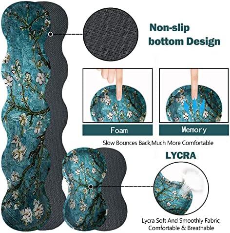 Upgraded Extended Gaming Mouse Pad, Keyboard Wrist Rest Pad, Wrist Support Mousepad Set, Artso Large Stable Rubber Base Stitched Edges, Multifunctional Desk Pad 35 x15.5 in, Blue Van Gogh Painting