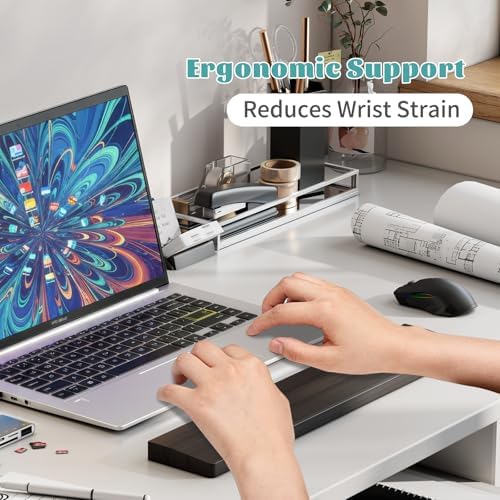 Keyboard Wrist Rest, Wooden Wrist Rest for Keyboard, 17.3-inch Length and 22mm Thickness, Bamboo Wood Palm Rest, Ergonomic Design for Mechanical Gaming Keyboard, Stain Resistant