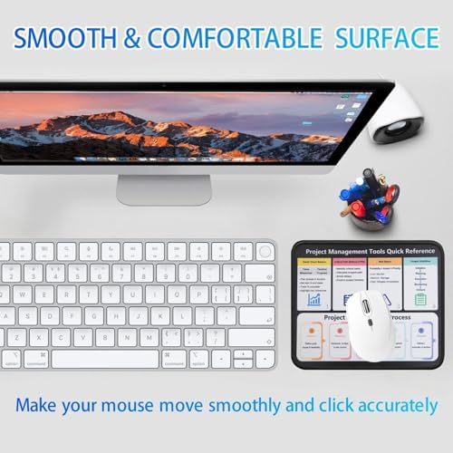 Project Management Mouse Pad, Gantt Chart CPM Risk Matrix Workflow Guide Desk Mat, Non-Slip Smooth Mousepad for PMP Managers Team Leads Consultants