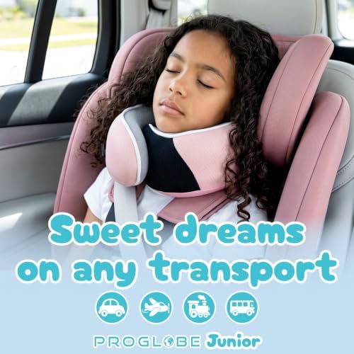 Proglobe Junior Kids Travel Neck Pillow, Ages 4-12, Airplane Car Seat