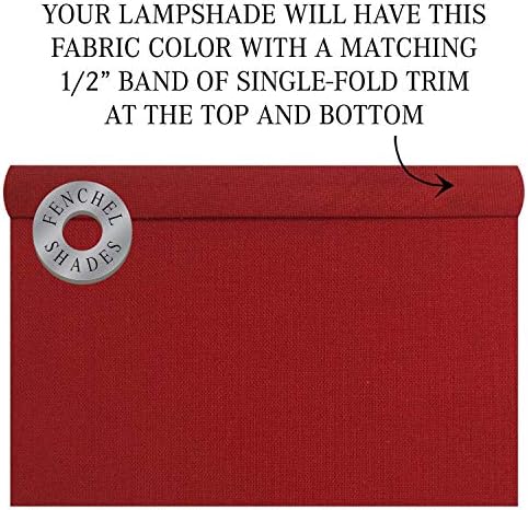 FenchelShades. Lampshade 6h Top Diameter x 10h Bottom Diameter x 8h Slant Height with Washer (Spider) Attachment for Lamps with a Harp (Rich Red),6-10-8-W-L-RIC