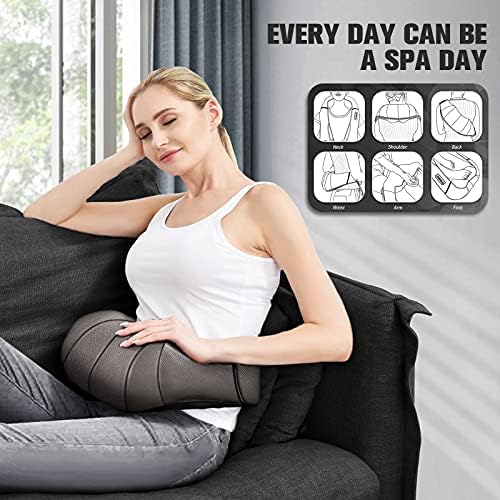MagicMakers Neck Massager with Heat for Pain Relief Deep Tissue Gifts, Gray