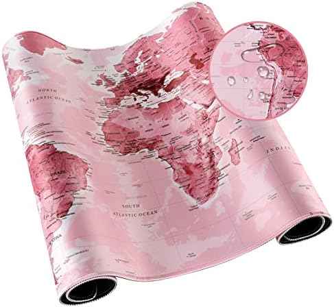 iCasso Gaming Mouse Pad,35.4x15.7 in Desk Pad,Pink World