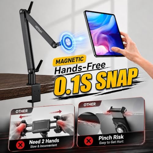 Urmust Magnetic iPad Mount, Desk Stand for Tablets & Portable Monitors M