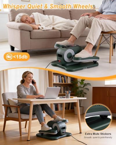 Upgraded Under Desk Elliptical Electric Leg Exerciser for Seniors 12 Speeds
