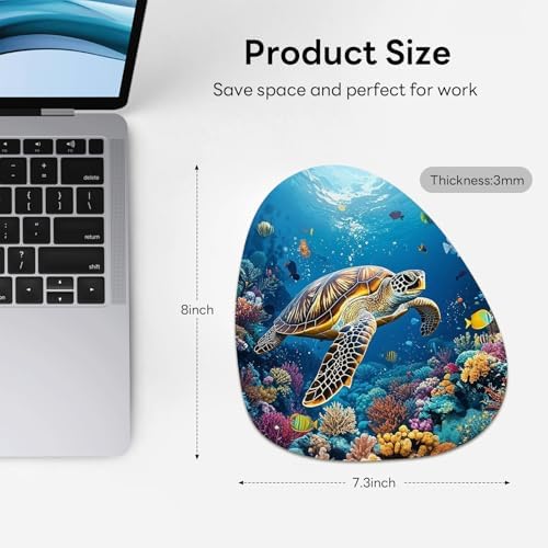 Water Drop Mouse Pad 7.3x8in Non-Slip for Laptop, Dream Marble