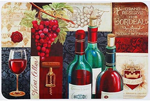 J&V TEXTILES Anti Fatigue Cushioned Comfort Mat, Ergonomically Durable, Supportive, Padded, Thick and Washable, Stain-Resistant, Kitchen, Garage, Office Standing Desk Mats (Favorite Reds)*