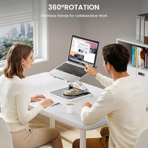 360°Rotating Laptop Stand with RGB Lights, Fits 10-16"Laptops MacBooks